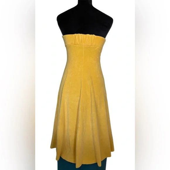 ❌SOLD❌Zimmermann Jeannie Terry Strapless Mustard Cotton-Blend Midi Dress Size XS - Picture 10 of 16